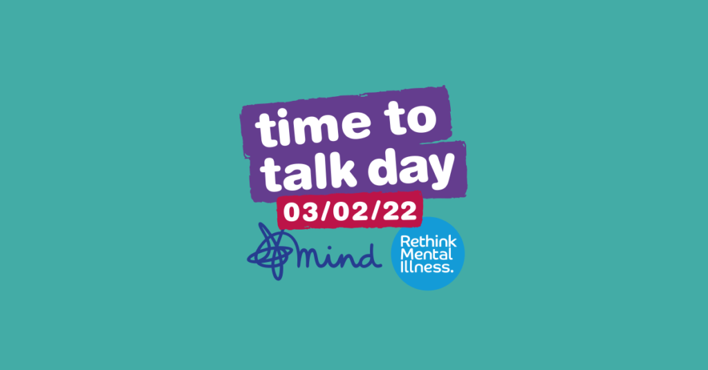 Mind logo and time to talk day 2022 graphic