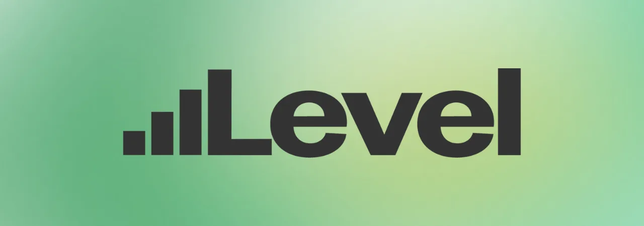Green background with Level logo